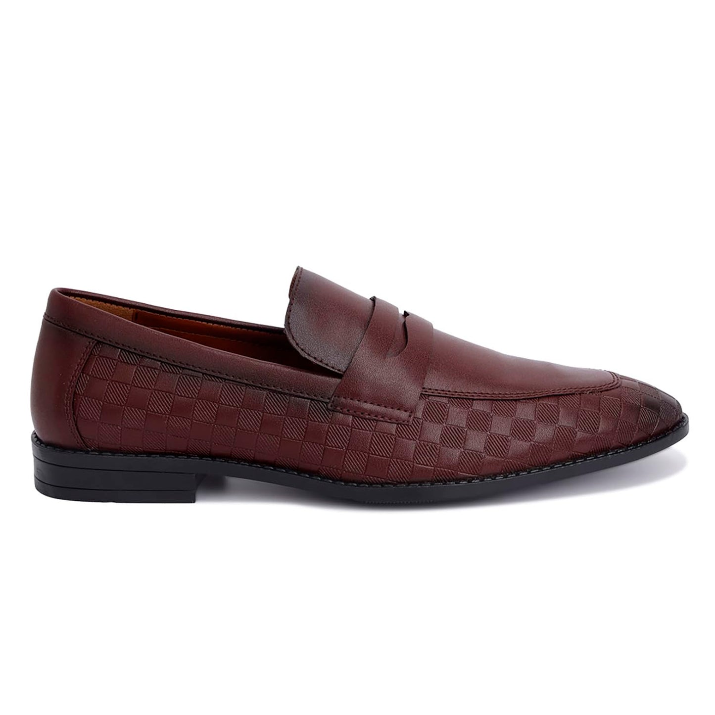 LOUIS STITCH Formal Loafer Shoes for Men| Slip-On Moccasins with Embossed Detailing | Solid Rosewood | Ideal for Business, Casual, Parties | UK06 Size |Comfortable Footwear (RGMCSQRW)