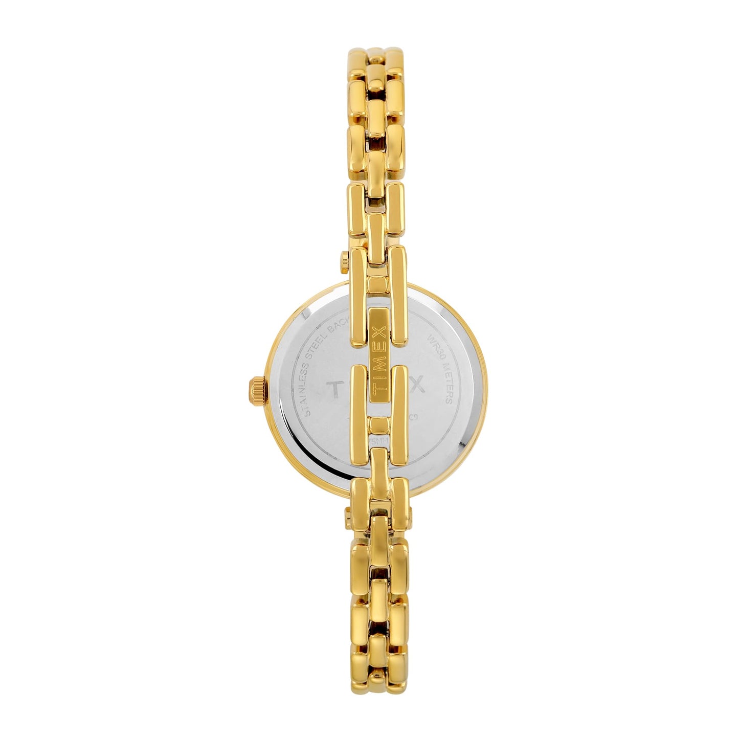 TIMEX Analog Watch for Women with Mother of Pearl Green Round Dial & Gold Brass Bracelet Band Water Resistant Women's Wrist Watches - TWEL200SMU03