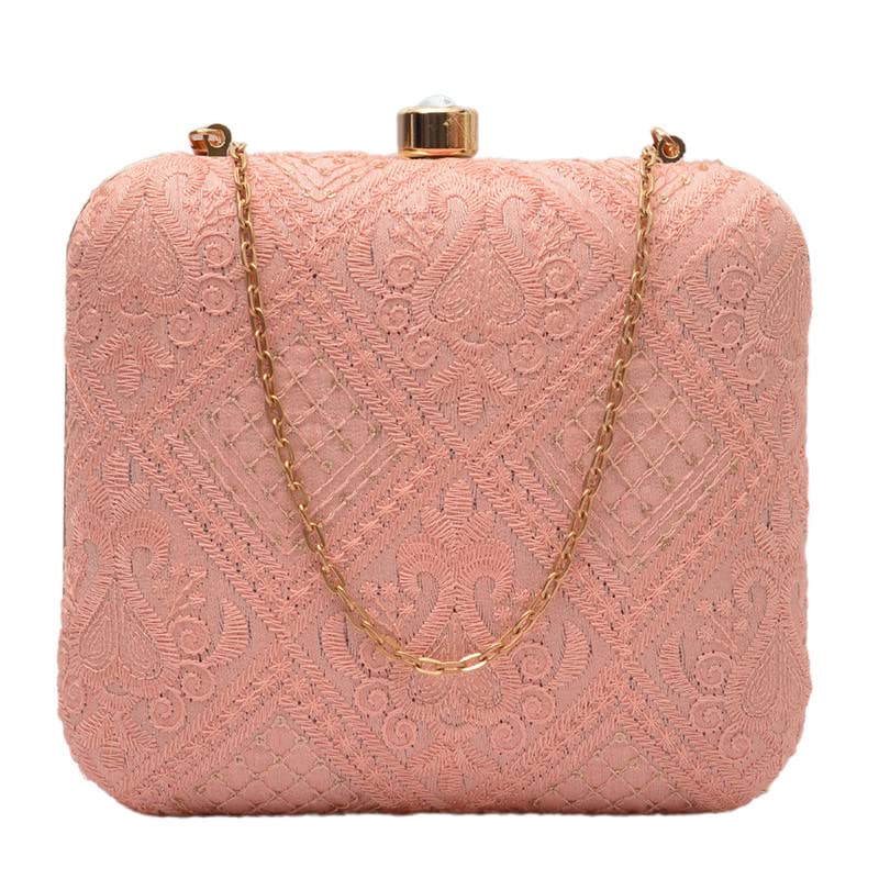 Artklim Baby Pink Square Shaped Clutch