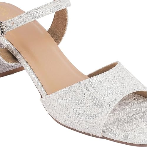 tresmode Sanrep White Women's Dress Block Heel Sandals in Size 3 UK / 36 EU