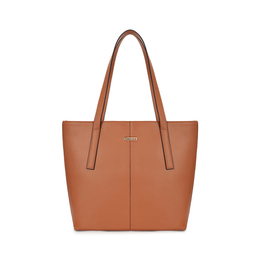 Fastrack Structured Solid Tote Bag for Women, Girls and Ladies with Top Zipper Closure | | Fits Upto 14" Laptop | Totes for Daily Office Use | Ladies Purse Handbag | Totes for Casual Carry