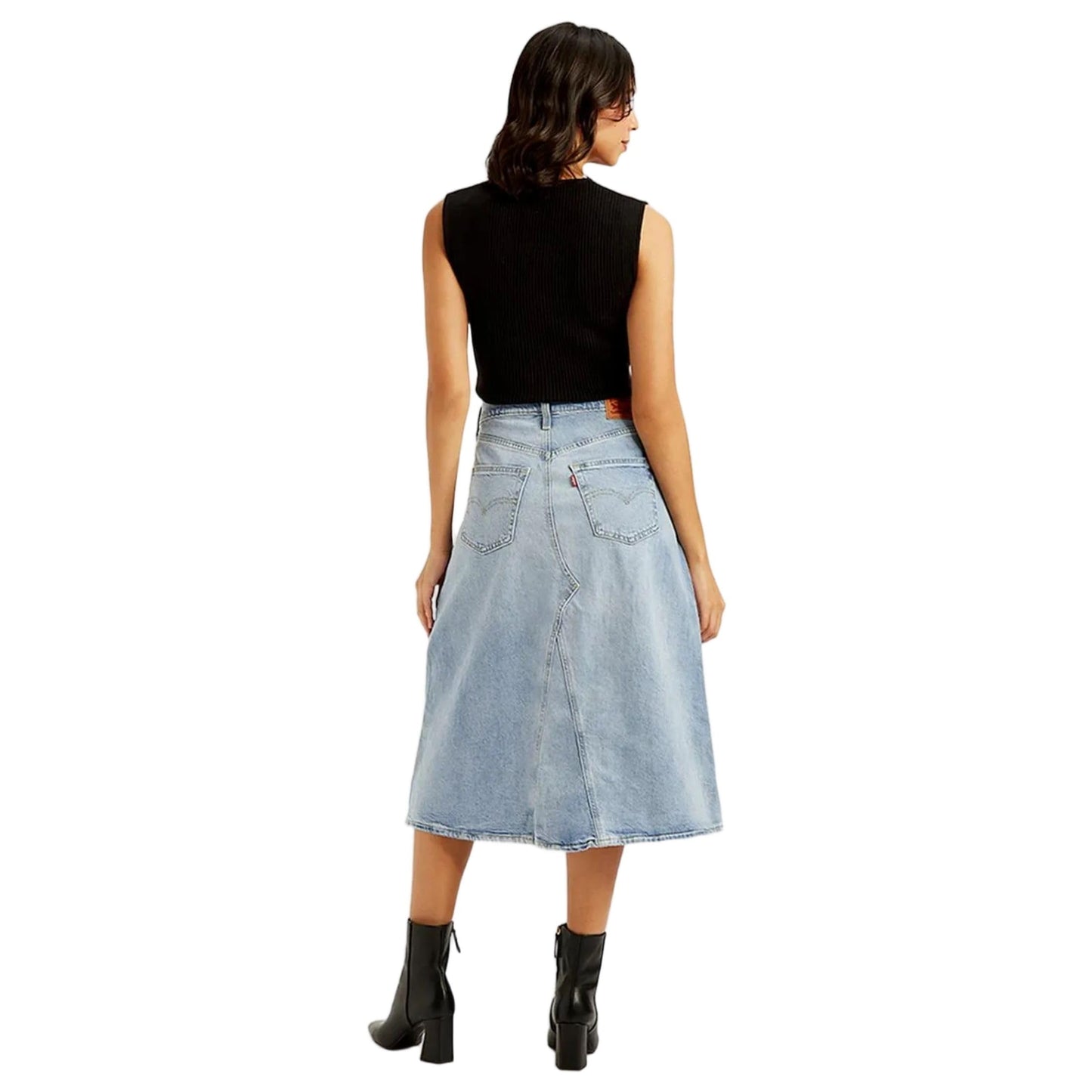 Levi's Women's High Rise Blue A-Line Skirt