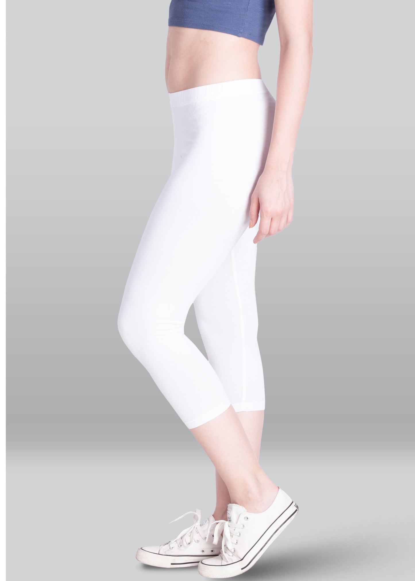 Lyra Women Solid Premium Cotton Capri | Mid-Waist | Fashionwear