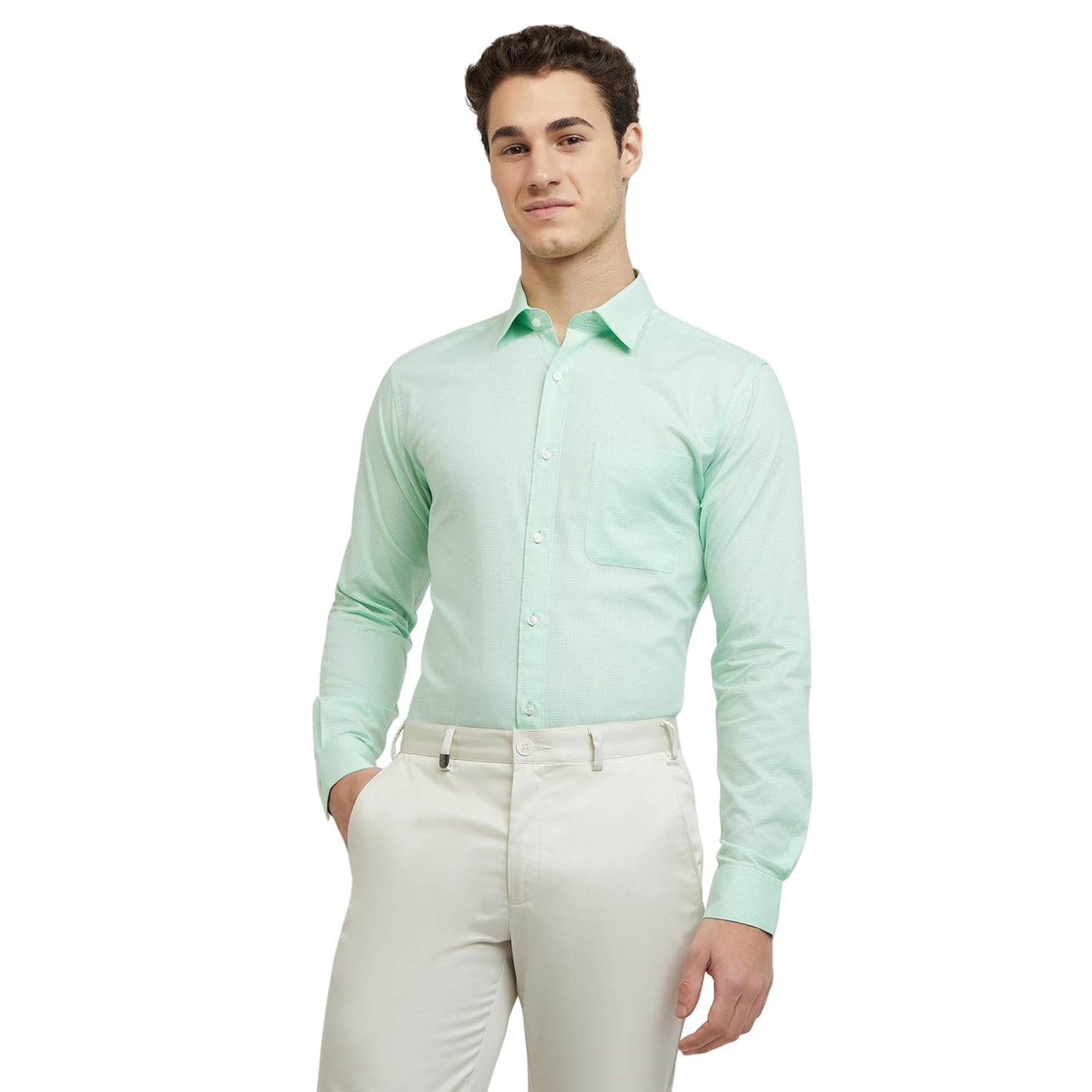 Raymond Light Green Shirt (Size: 40)-RMSX11664-N2