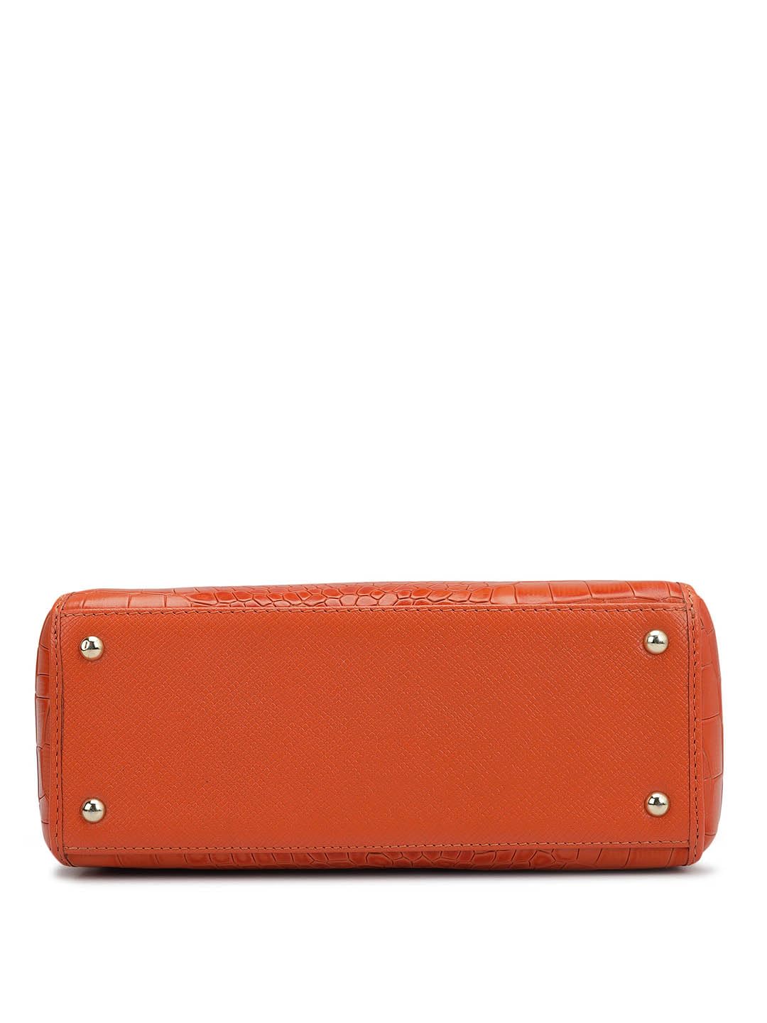 Da Milano Genuine Leather Orange Sling Bag (LSB-01437) (Small)