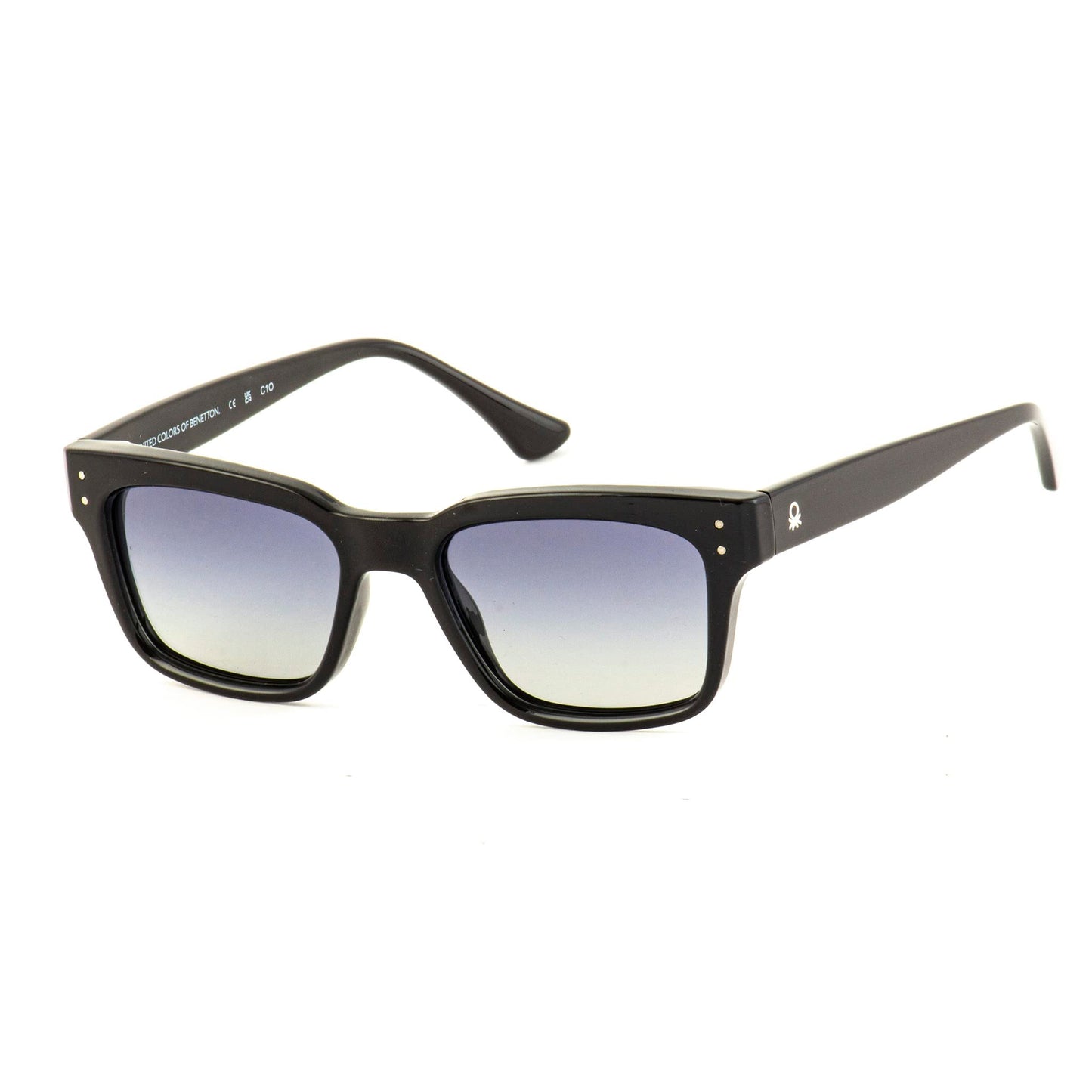 UNITED COLORS OF BENETTON blue lens with gradiant square sunglass full rim black frame