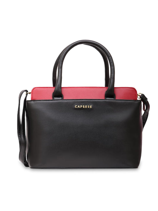 Caprese LIZZY SATCHEL MEDIUM BLACK SOLID WOMEN'S HANDBAG