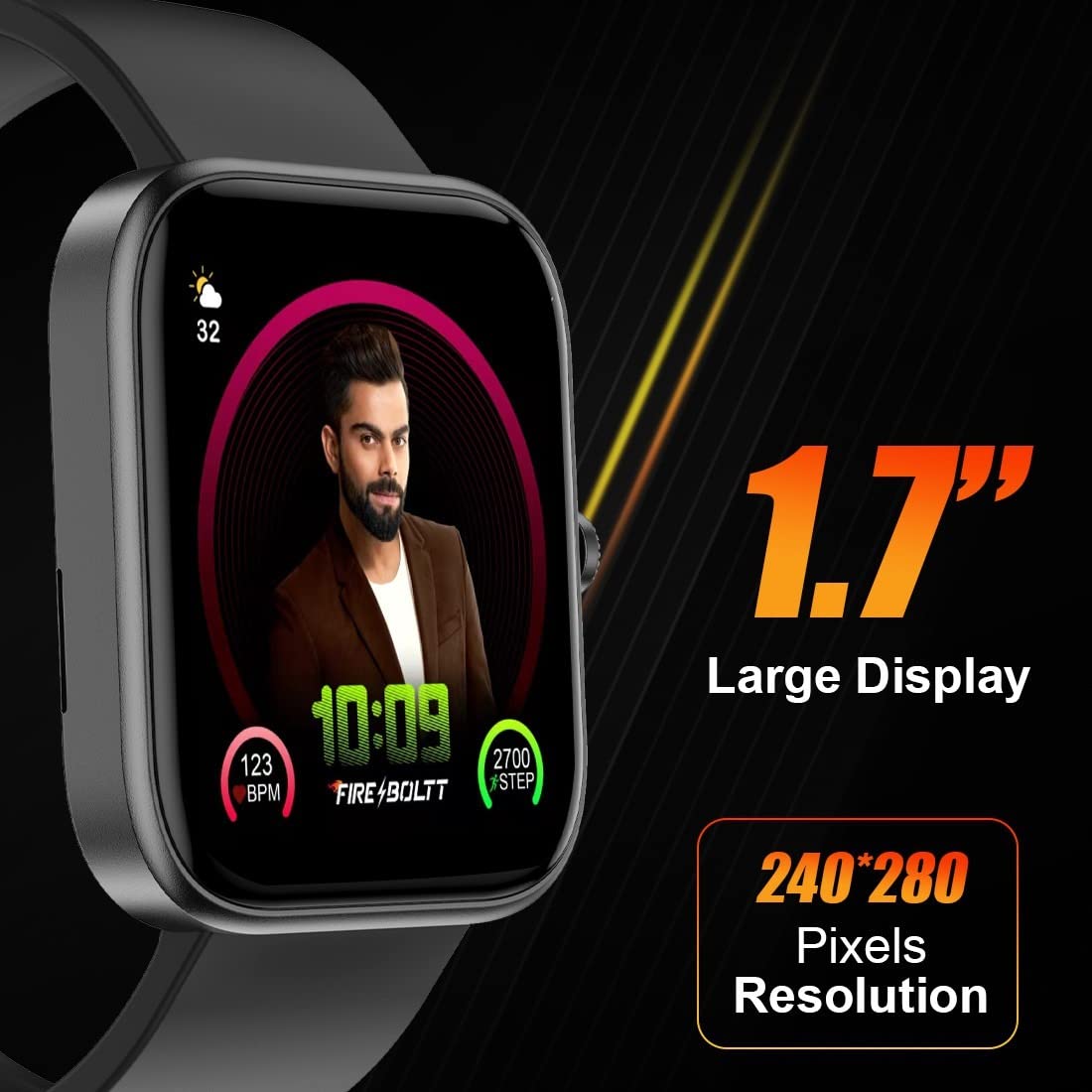 Fire-Boltt Ninja Call 2 Bluetooth Calling Smartwatch with 27 Sports Mode (Black) Free Size