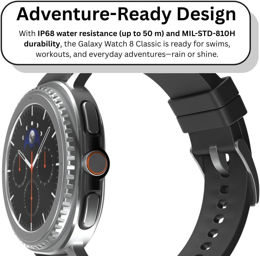 Samsung Galaxy Watch 8 Classic (2025) 46mm Bluetooth Smartwatch – Black | Rotating Bezel, Sleep & Fitness Tracking, Energy Score, Quick Button with Smart Plug [US Version]