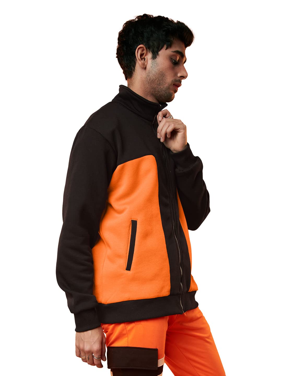 The Souled Store| Official Naruto: Shinobi Mens and Boys Jackets|Full Sleeve|Regular fit Graphic Printed | 60% Cotton 40% Polyester Orange & Black Color Men Jackets