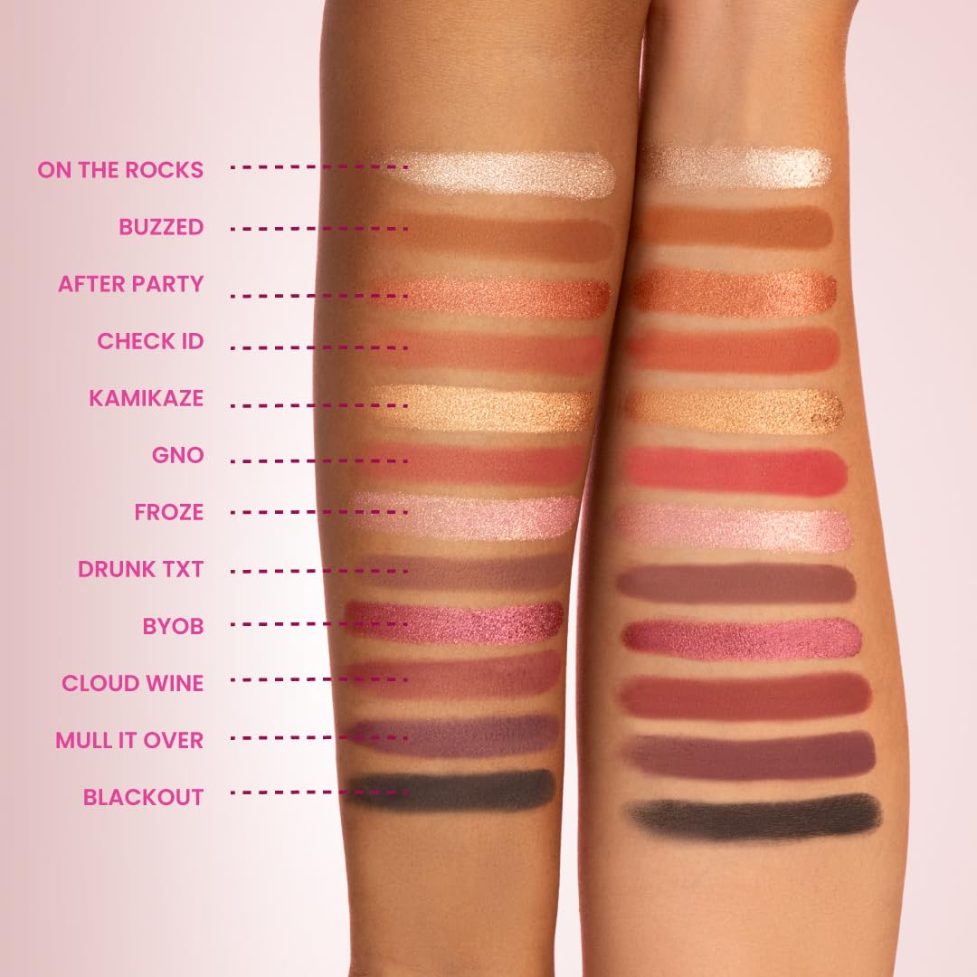 Typsy Beauty 12 Shades Sip Sip Hooray Wine Eyeshadow Palette I Highly Pigmented I Soft & Blendable Formula with Mattes, Mettalics & Foils I Bridal & Occasion Wear I Formulated In Italy I 24g