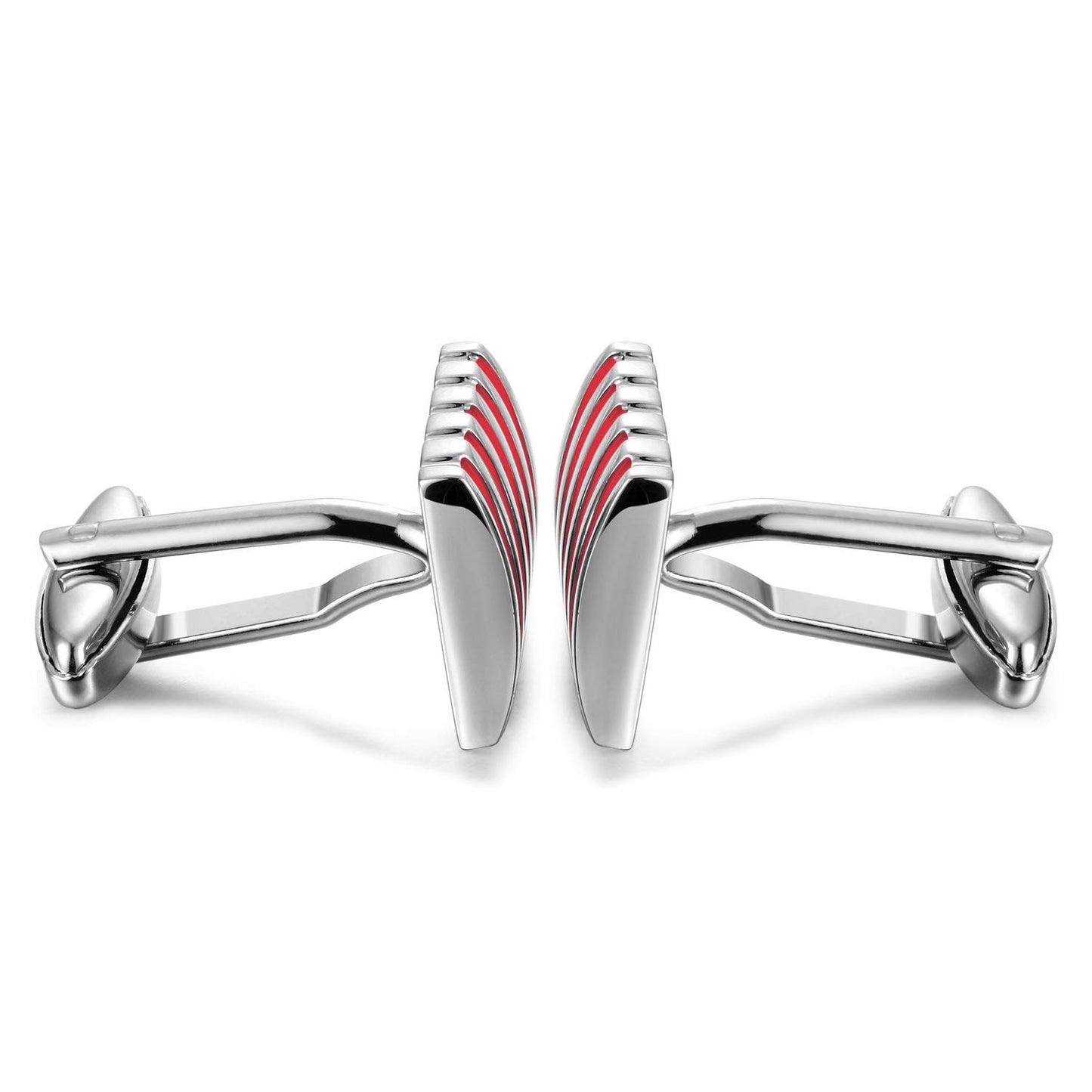 Peora Red Non-Precious Metal Unique Shirt Cufflinks for Men