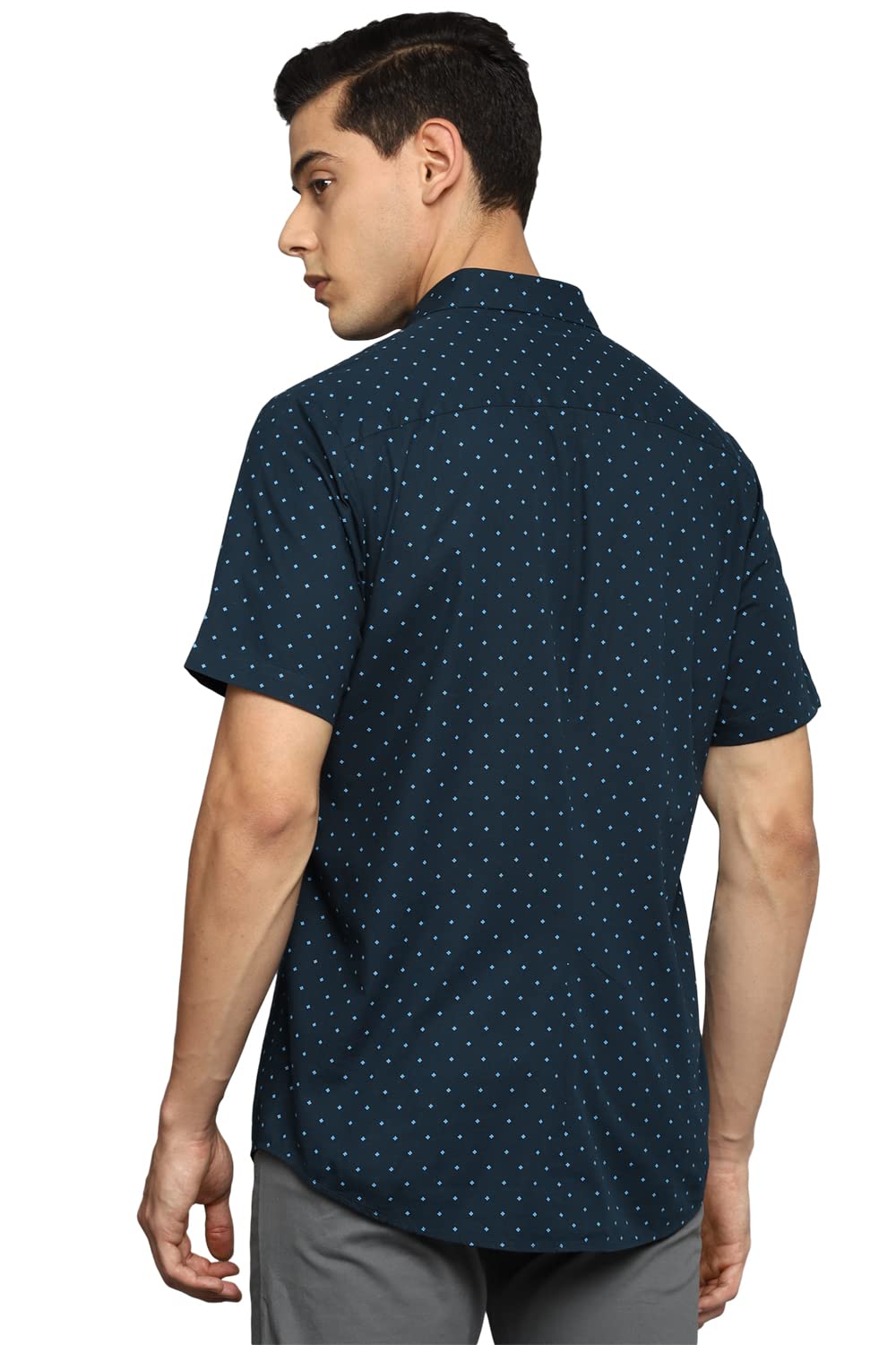 Allen Solly Men's Solid Regular Fit Shirt (ASSHQSPFJ45854_Navy 42)