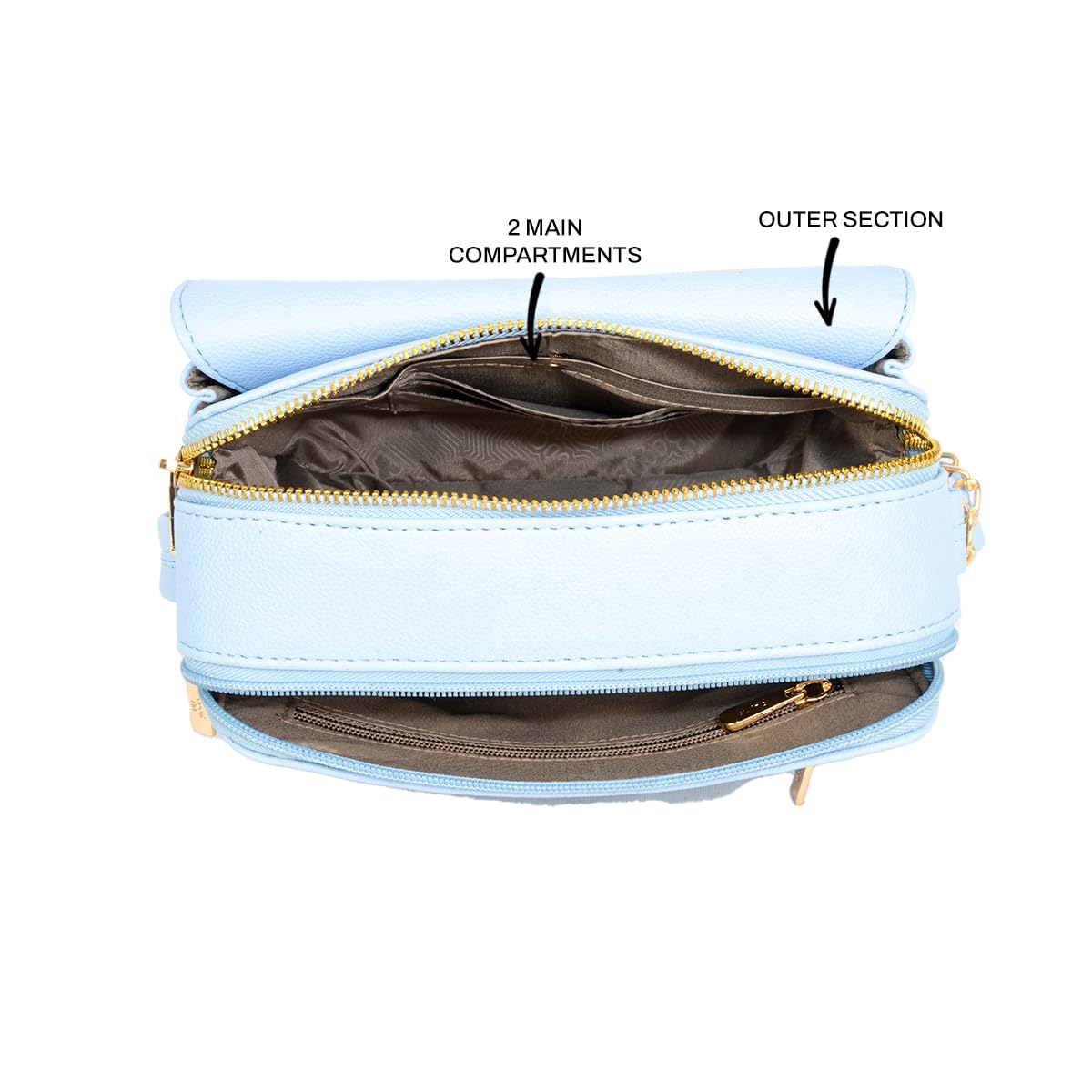 Baggit Women Blue Sling Bag XS Size | Ladies Stylish Casual Cross Body Purse Handbag