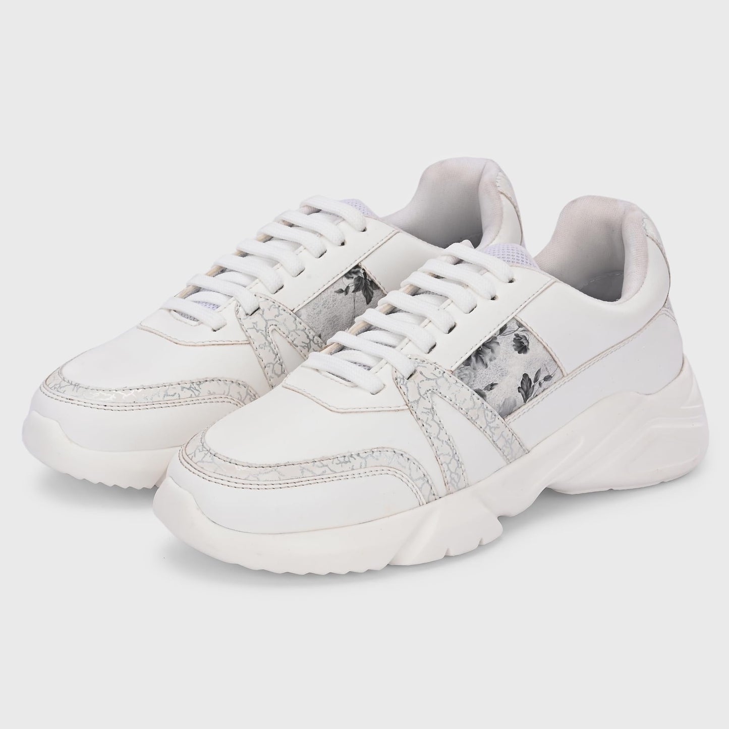 Centrino Women Casual Sneaker | Ultra Soft Cushion | Trendy & Lightweight Design | Low Top Flat Sole | Colorblock Sneakers | White Sneakers Girl Shoes 7621-5