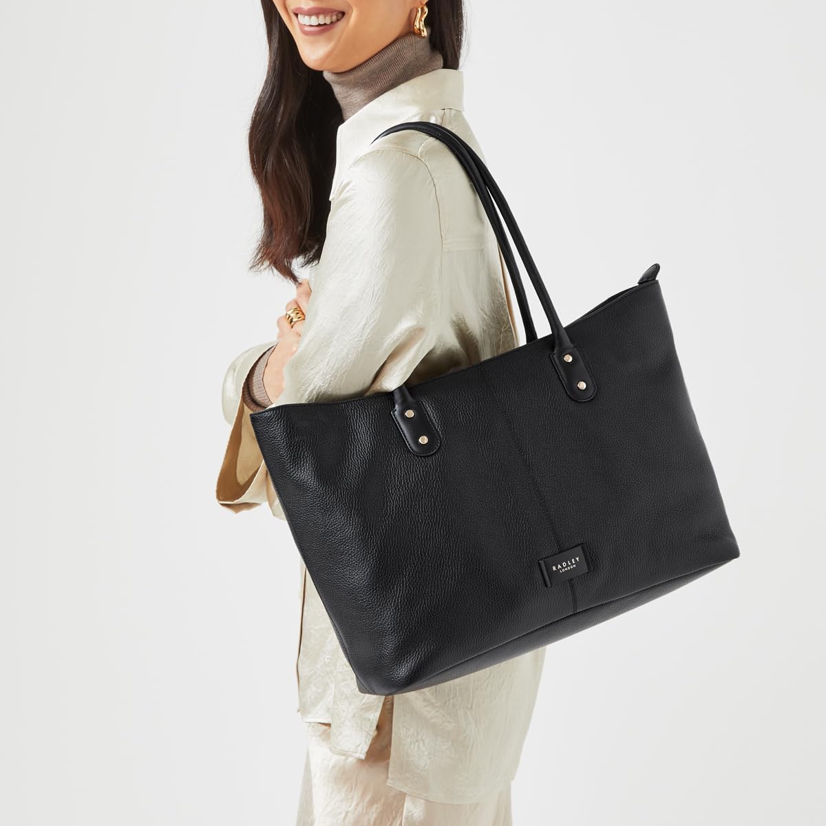 RADLEY London Southwark Lane Women's Large Leather Ziptop Tote Bag, Black, Large