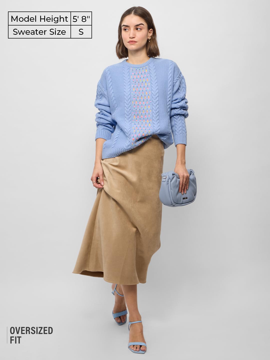 The Souled Store Cable Knit Sweater : Tiffany Women and Girls Oversized Sweater