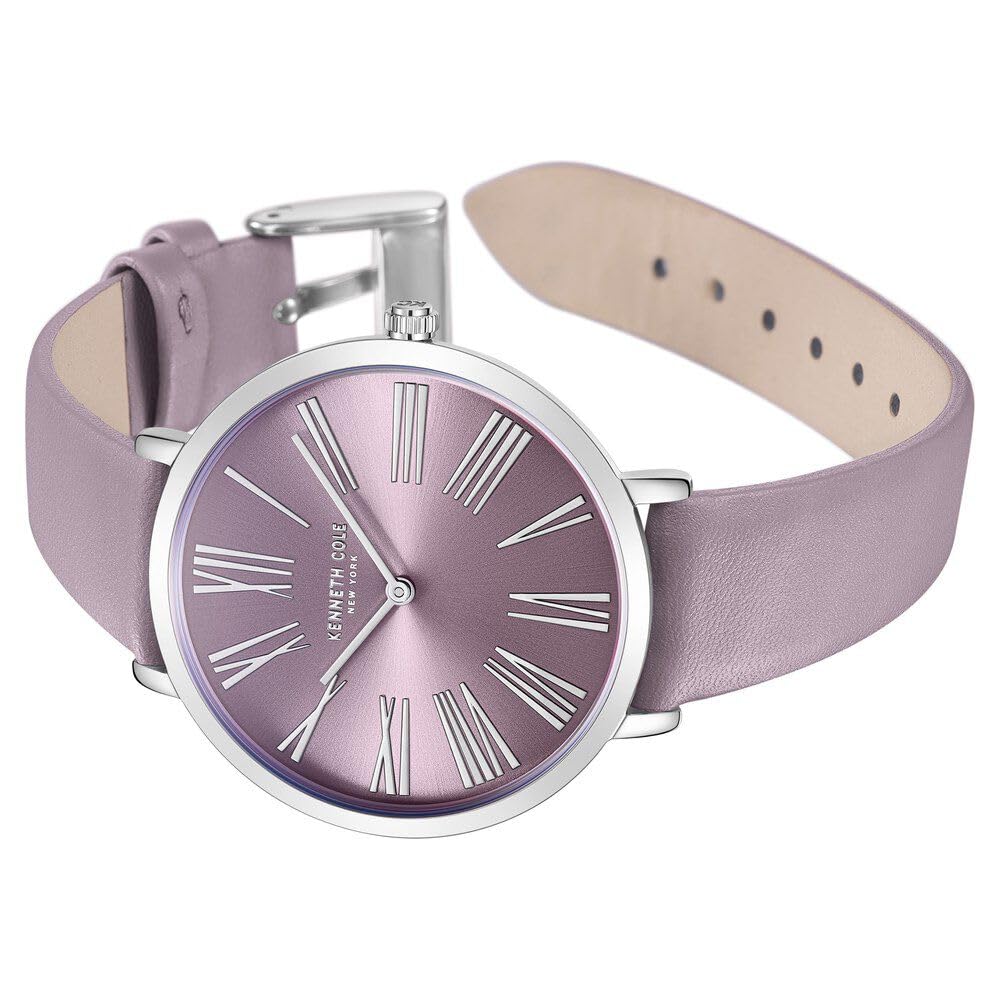 Kenneth Cole Quartz Analog Purple Dial Purple Leather Strap Watch for Women-KCWLA0027302LD