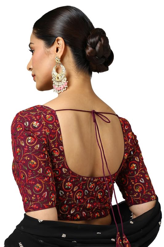 Soch Womens Georgette Embroidered Blouse with Sequins