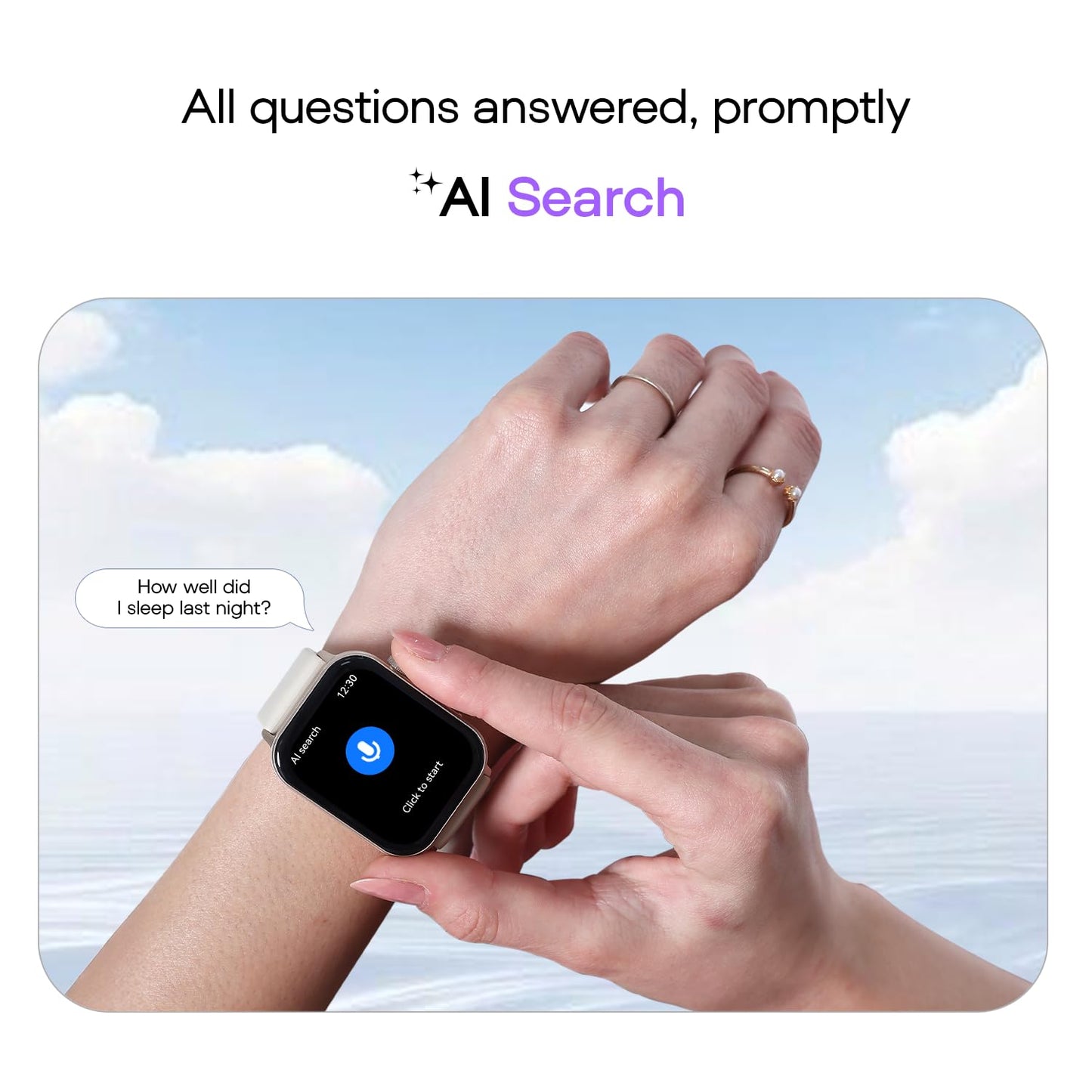 Noise Icon 5 Smartwatch with AI Watch Faces & AI Search, 1.95” AMOLED Display, 10 Days Battery, Bluetooth Calling, 100+ Sports Modes, IP68 (Starlight Gold)