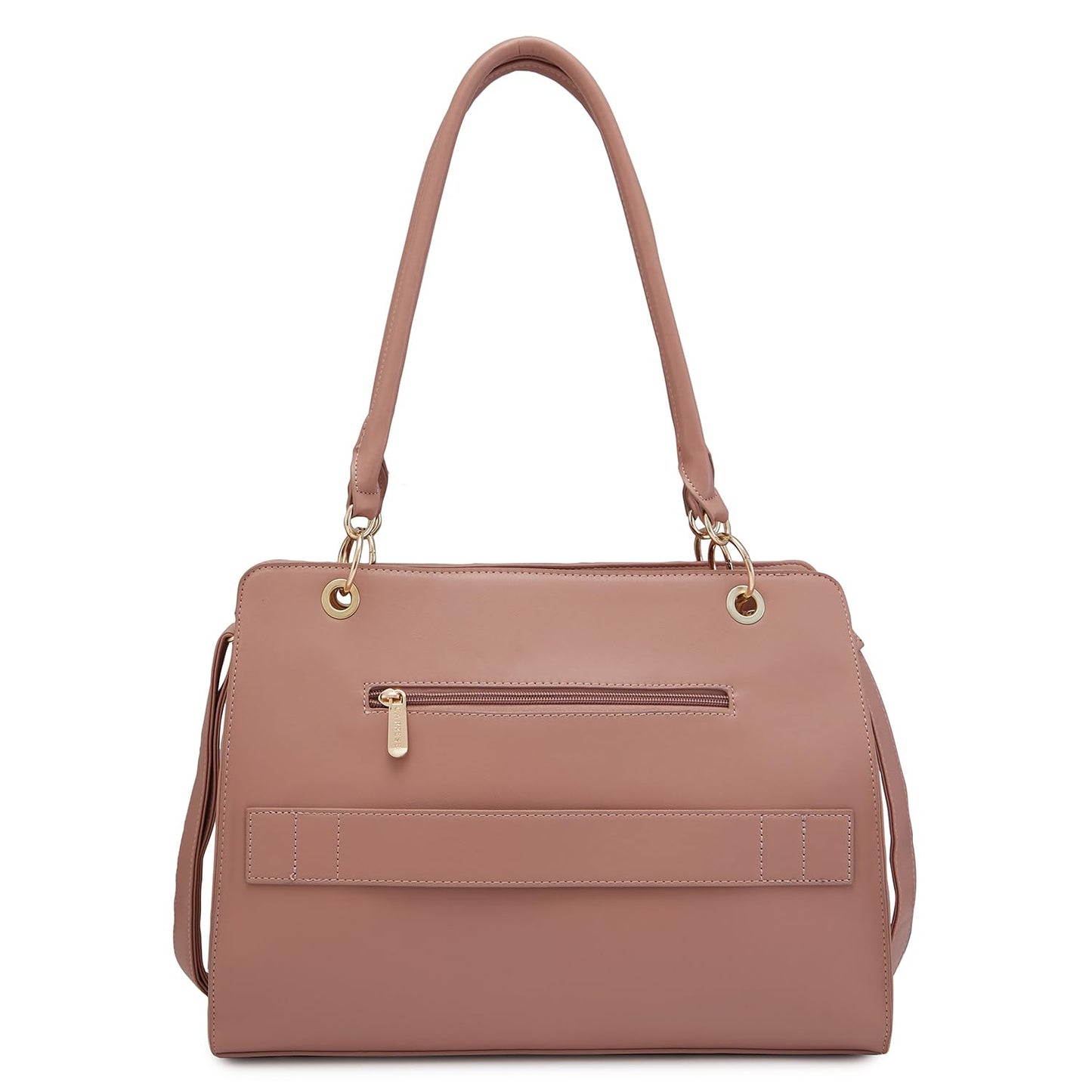 Caprese CAPRI SOLID PINK FAUX LEATHER LARGE SATCHEL HANDBAG