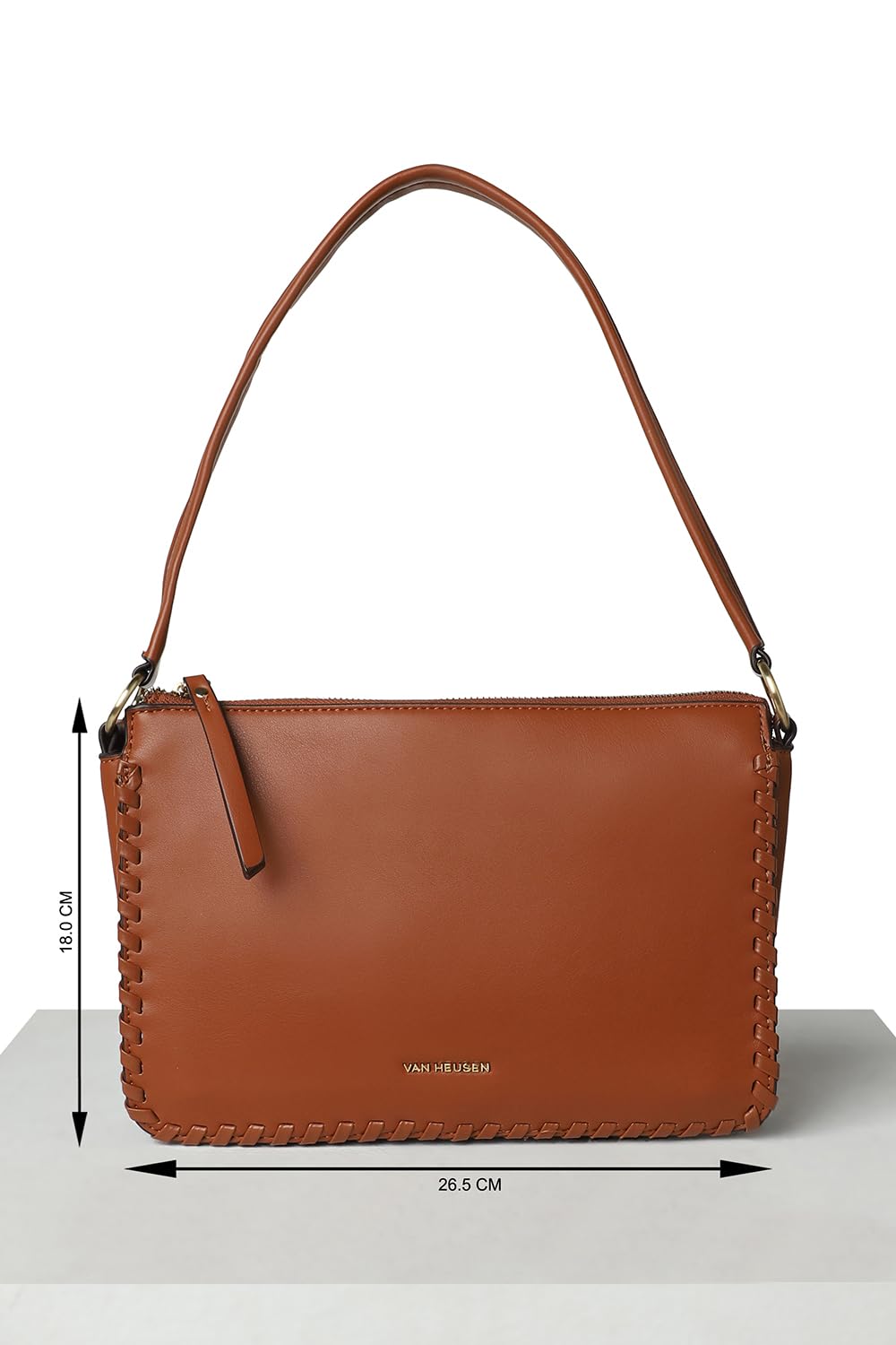 Van Heusen Women Brown Solid Casual Sling Bag