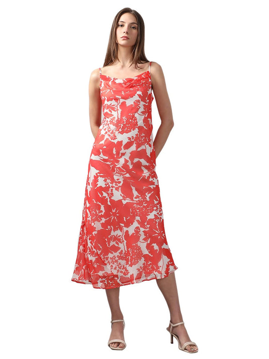 VERO MODA Women's Fit and Flare Red Dress
