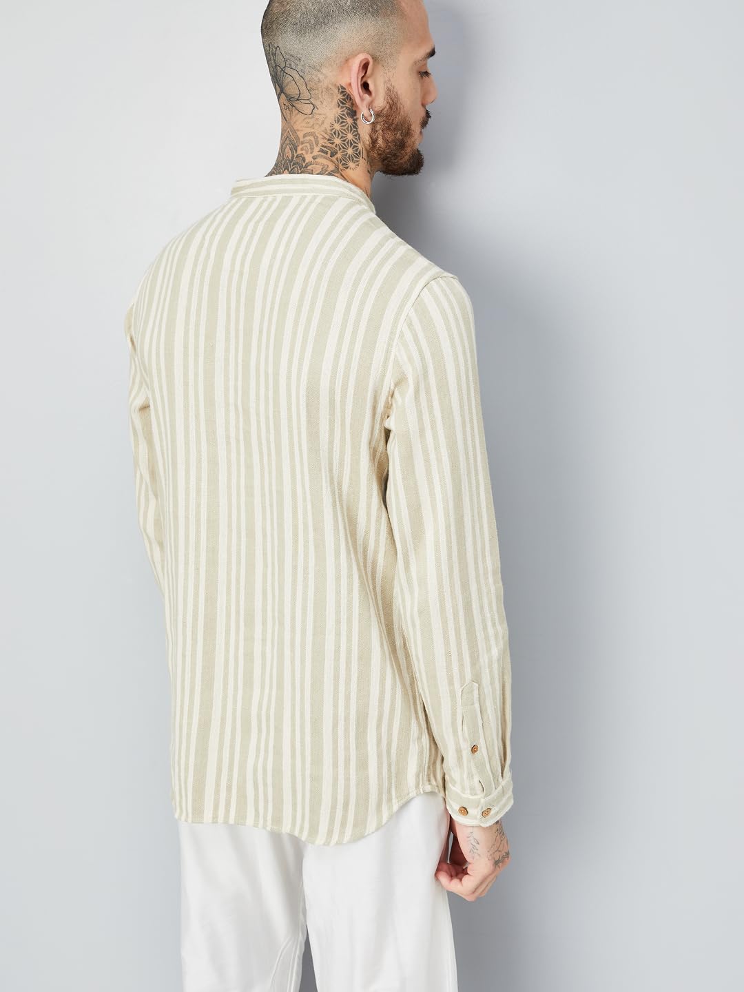 Max Men's Cotton Regular Kurta (FUCSTSP2505YD_Olive Green