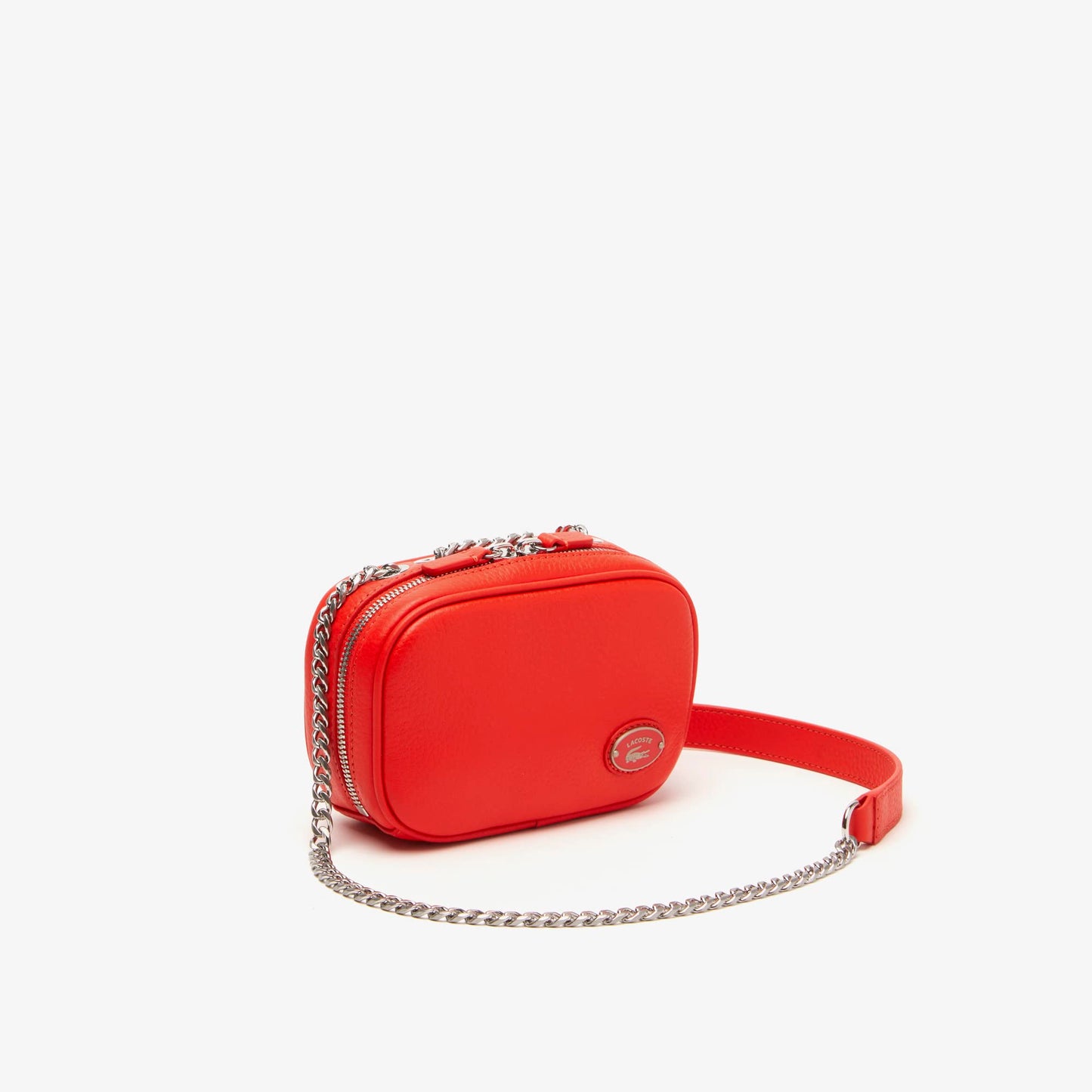 Lacoste Women's Top Grain Leather Square Shoulder Bag (NF4252L41) (Red)