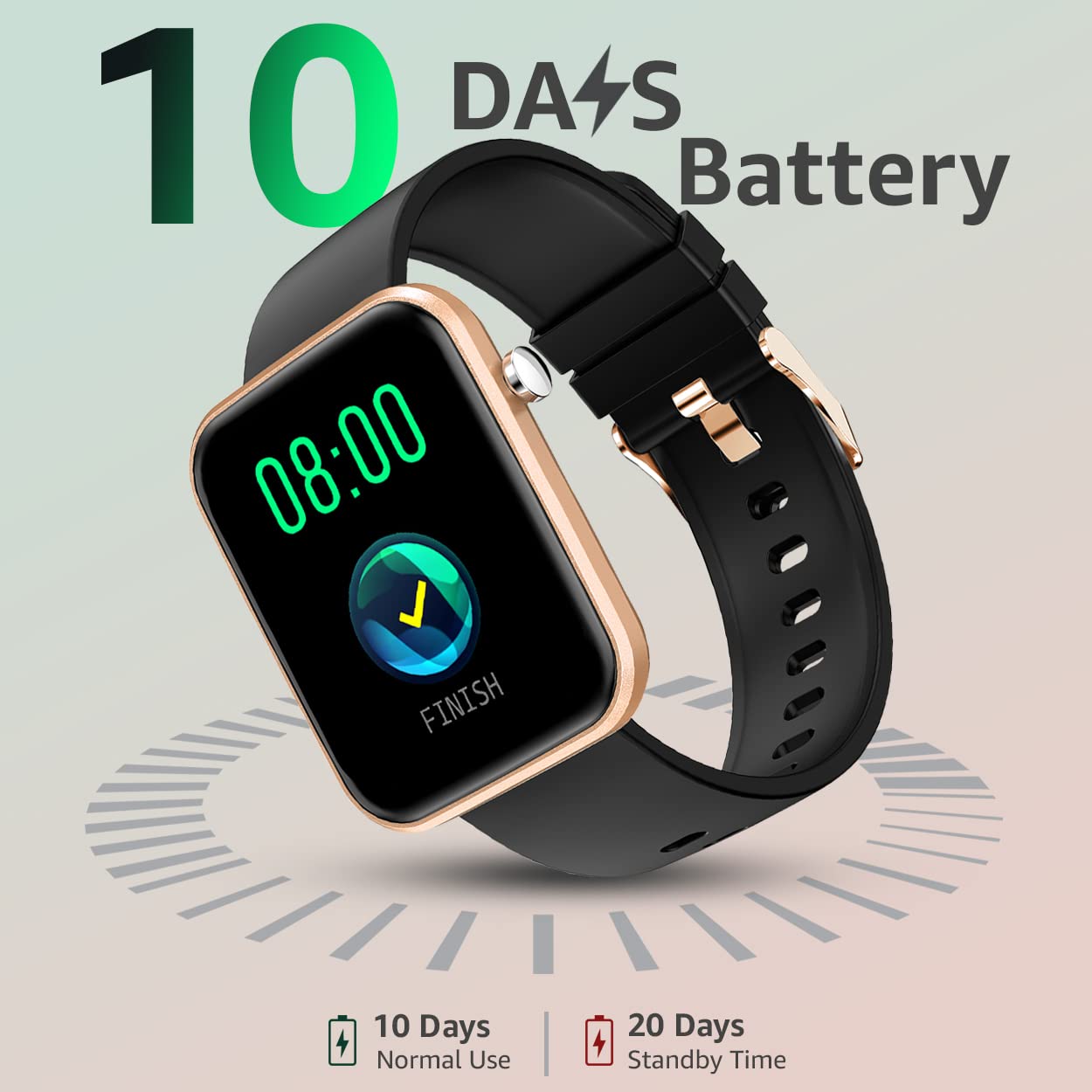 Maxima Vibe Newly Launched Smart Watch with 1.69" HD Display, Sleek Metal Oil Finish, HR& SpO2 & Sleep Monitor, 100+ Watch Face & 100+ Sports Modes, IP68 & 10 Days Battery Life Smartwatch (Gold)