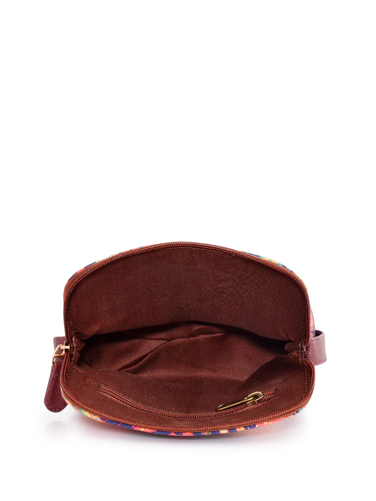 Sakwoods Women Printed Canvas Sling Bag Blue (MULTICOLOUR)