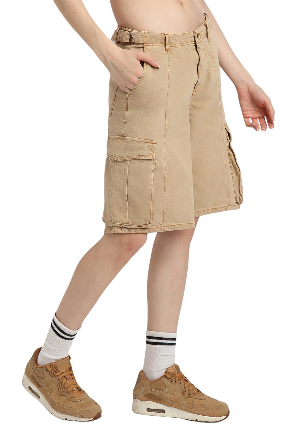 FOREVER 21 Women's Boxer Shorts (FWS24CSRF0009_Khaki