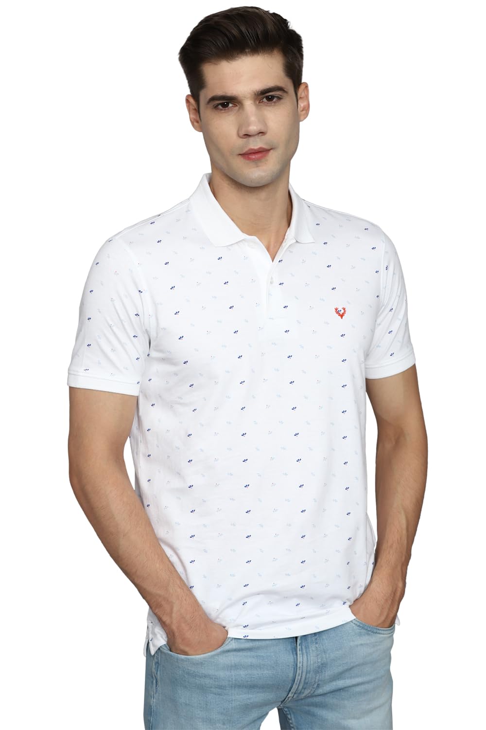 Allen Solly Men's Regular Fit T-Shirt (ASKPCURGFJ75298_White XL)