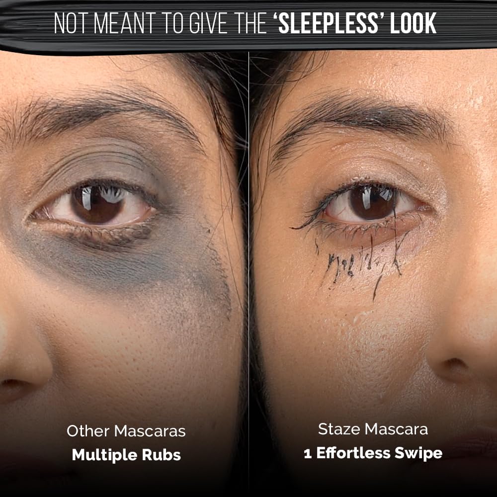 Staze 9to9 All Eyes on You Tubing Mascara | High Impact Volumizing mascara | Clump-resistant, easy to remove | Smudgeproof & Waterproof | Intense Black Color | 5ml