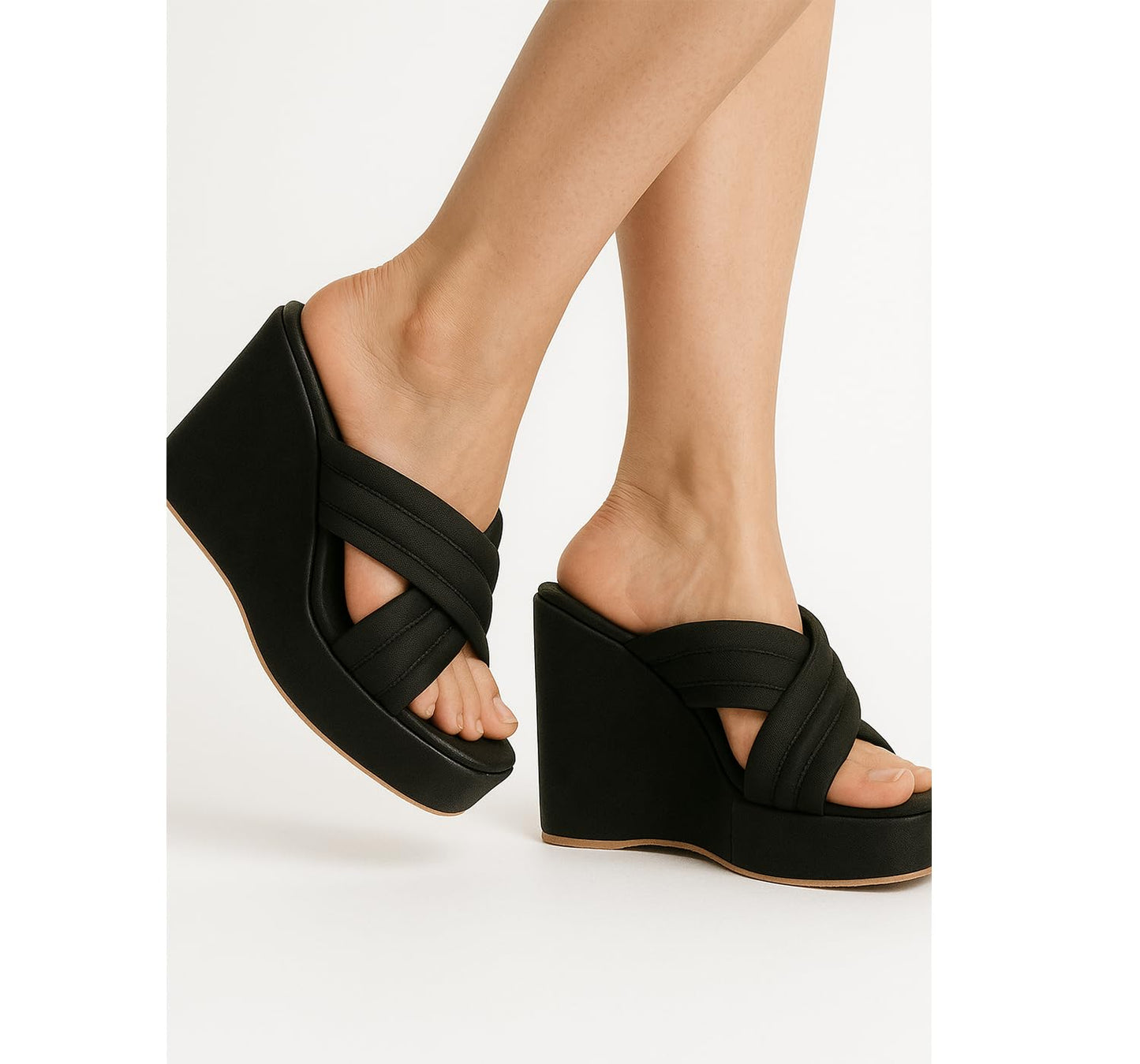 Digni Women Wedges Heel Black Sandal