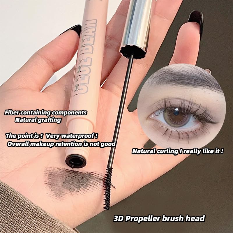 Gege Bear Long & Curl Mascara – Waterproof, Smudge-Proof & Sweat-Resistant | Long-Lasting Lash Lift & Volumizing| Ultra-Lengthening, Clump-Free & Lightweight Formula for Natural & Dramatic Eye Makeup | High-Pigment Black & Brown Mascara for Thick, Defined