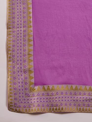 AVYUKTHA Cotton Kurta Palazzo & Dupatta Set For Womens | Regular Fit | 3/4 Sleeve | V Neck | Printed Embroidery | Anarkali | Lightweight | Ethenic Dress | Ideal For Weddings & Parties | S | Skin
