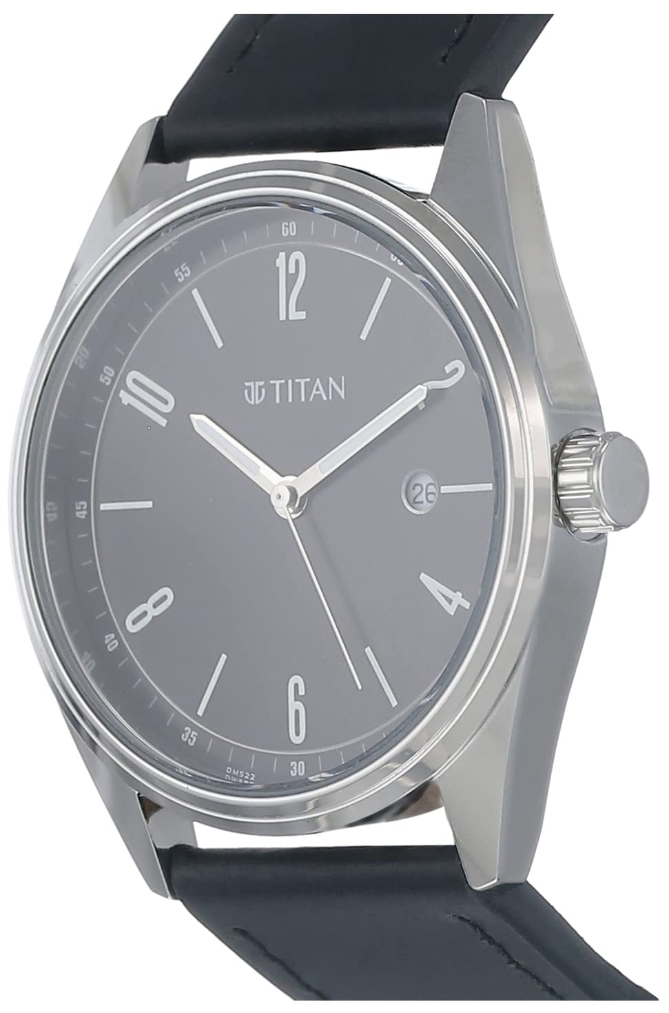 Titan Analog Black Dial Men's Watch-1864SL08 Genuine Leather, Black Strap