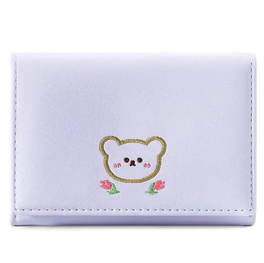 INOVERA (LABEL) Trifold Wallets for Girls, Women - Faux Leather Mini Credit Cards, Cash Holder Wallet - Small Pocket Purse (Purple)