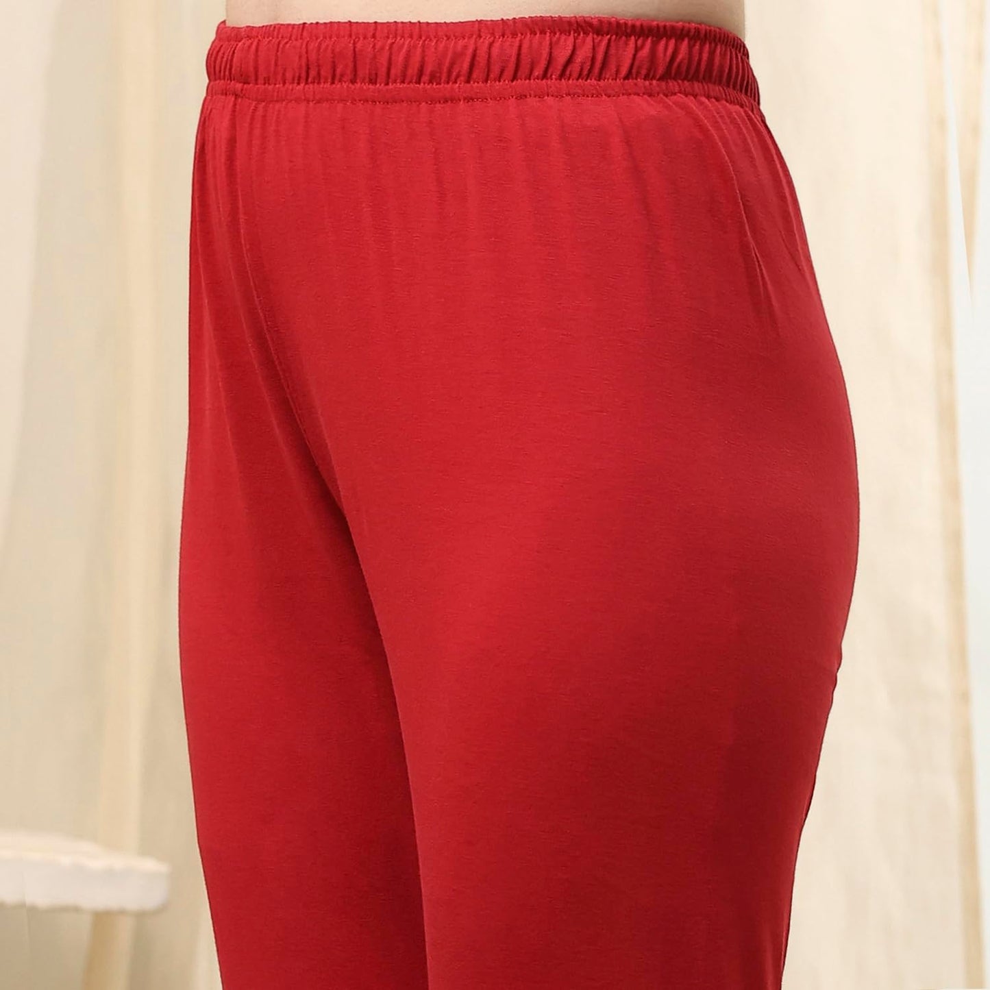 Biba Women's Poly Chanderi Kurta Set (SKDASRT7716ESS25RED_Red