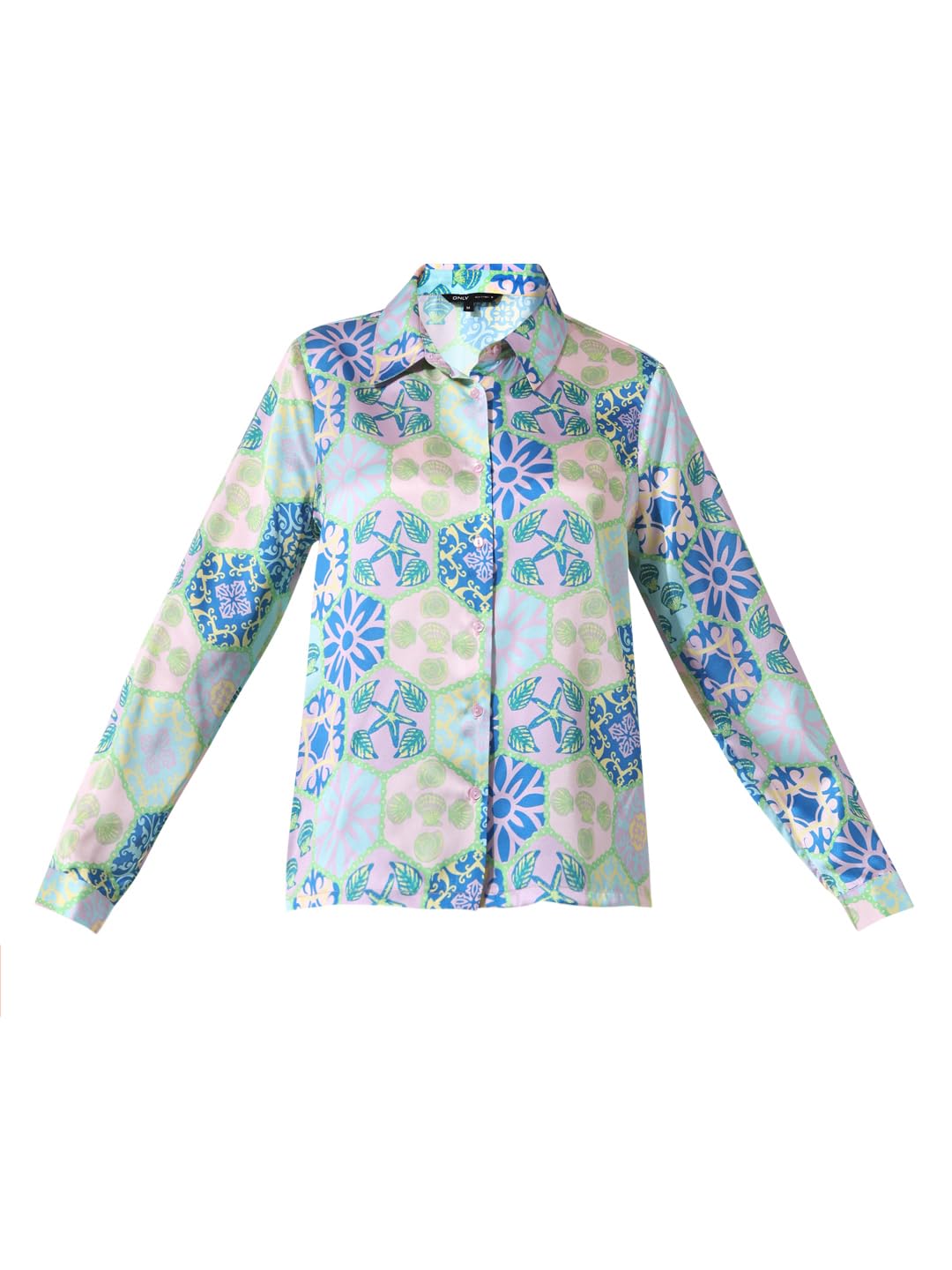 ONLY Women Printed Polyester Regular Fit Multicolor Shirt