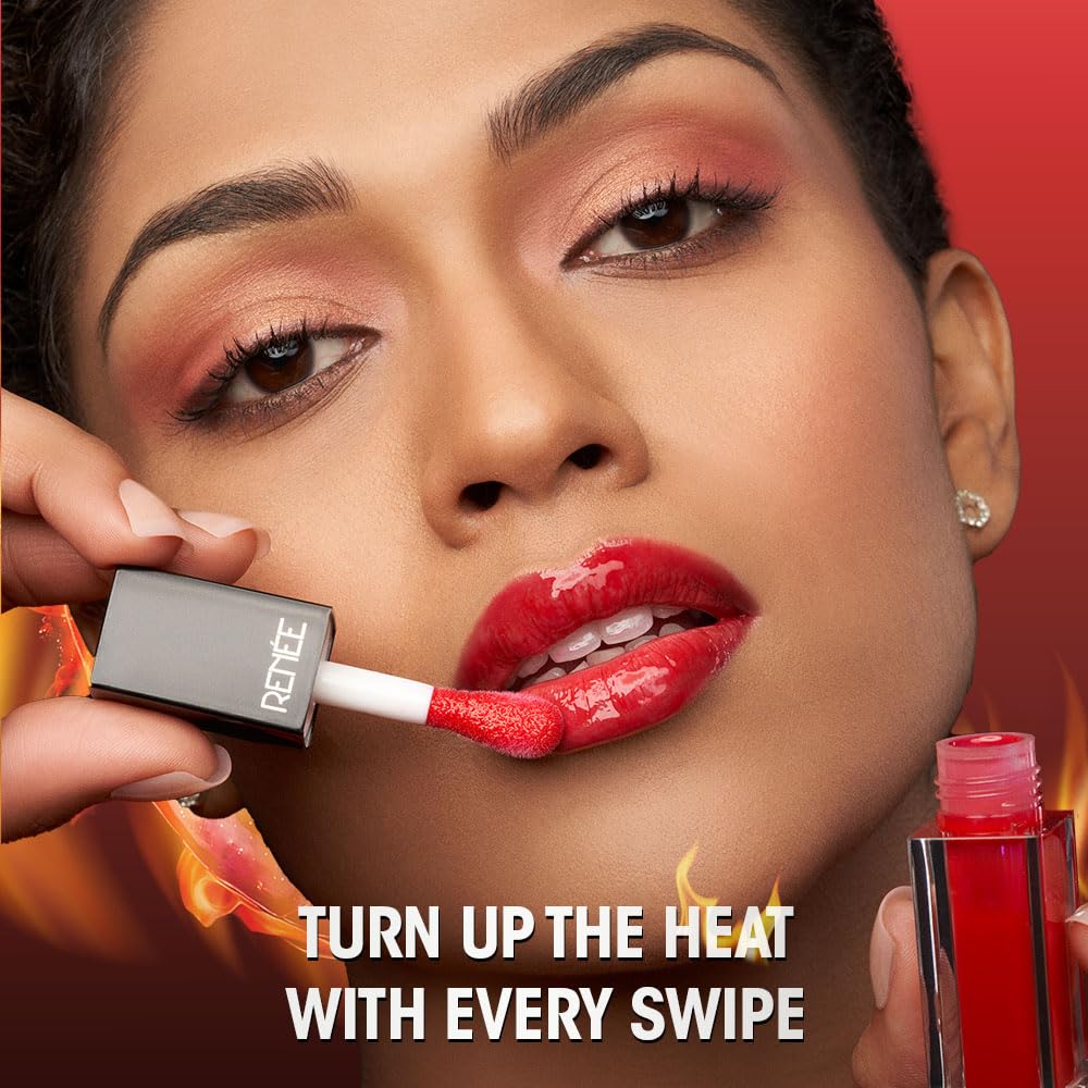 RENEE Hot Sauce Plumping Lip Gloss - Mauve Pepper, Ultra Glossy Finish, Lightweight & Nourishing, for Fuller Juicy Lips, Jojoba Oil, Sweet Almond Oil & Vitamin E Infused