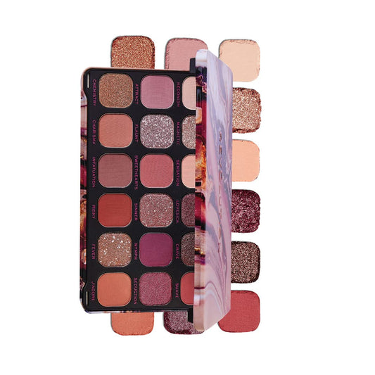 Makeup Revolution Eyeshadow Palette, Highly Pigmented includes 18 shades, Long Wearing and Easily Blendable Eye with Shimmary and Matte Finish, Forever Flawless Allure - 19g