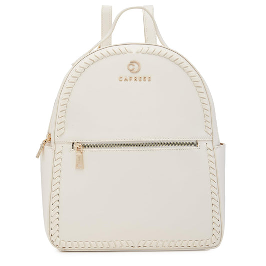 Caprese Ramani Casual Backpack, Small | Fashion Backpack for Women with Adjustable Shoulder Strap & Secure Zip Closure | for Everyday Outings and Travel | Ideal for Students, Professionals (White)