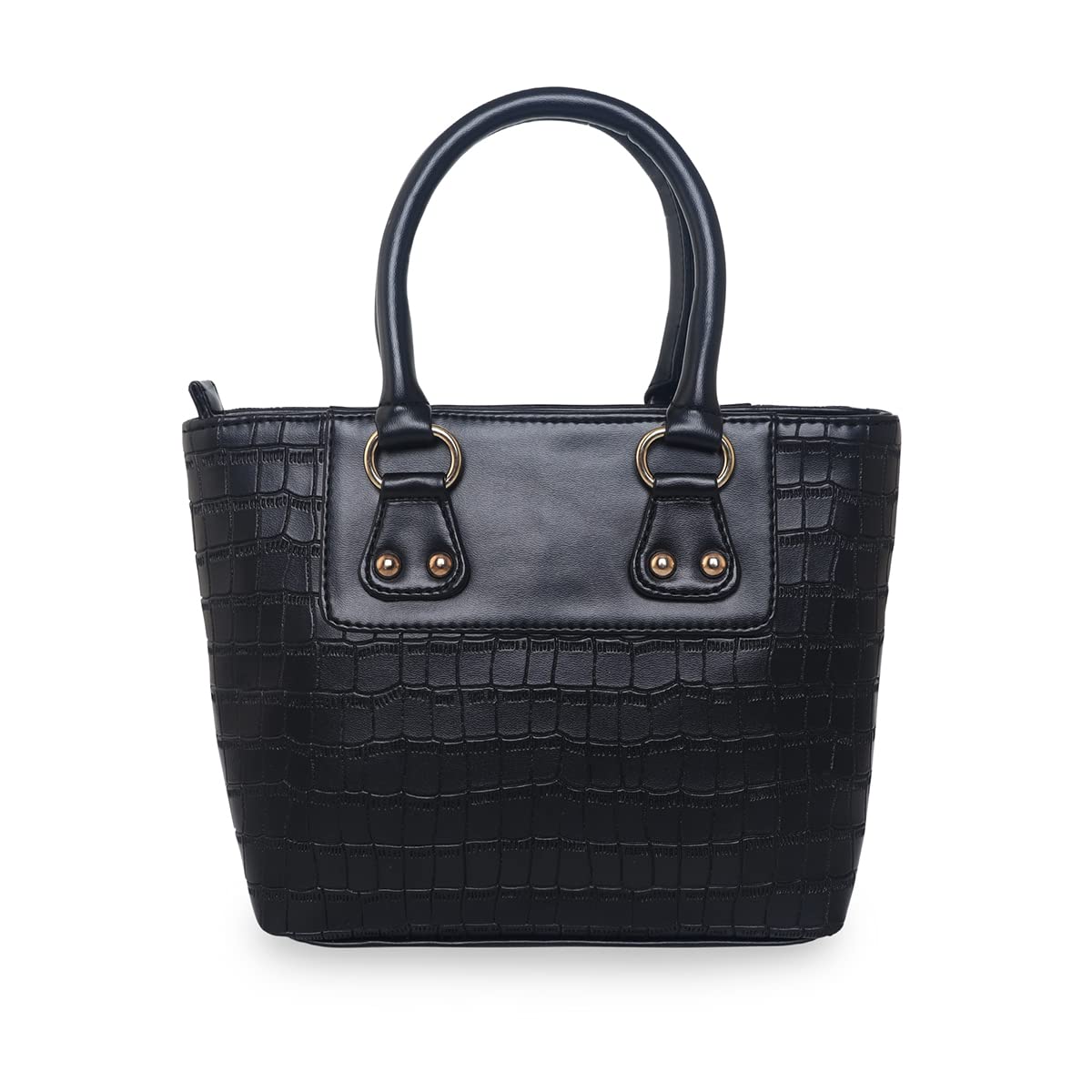 ESBEDA Black Color Solid Pattern Croco Small Size Handbag For Women
