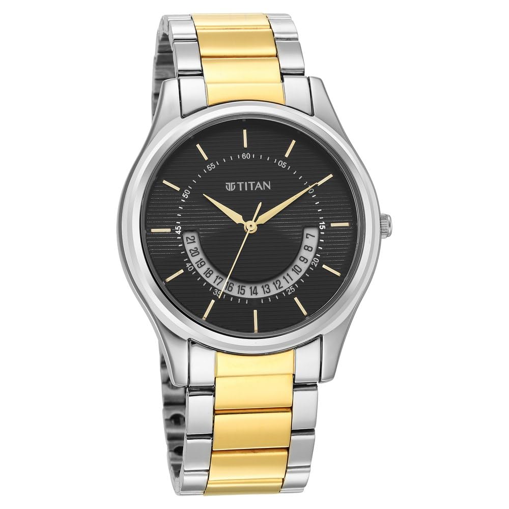 Titan Men's Multifunction Karishma: Two-Tone Steel Elegance Watch-NS1713BM02