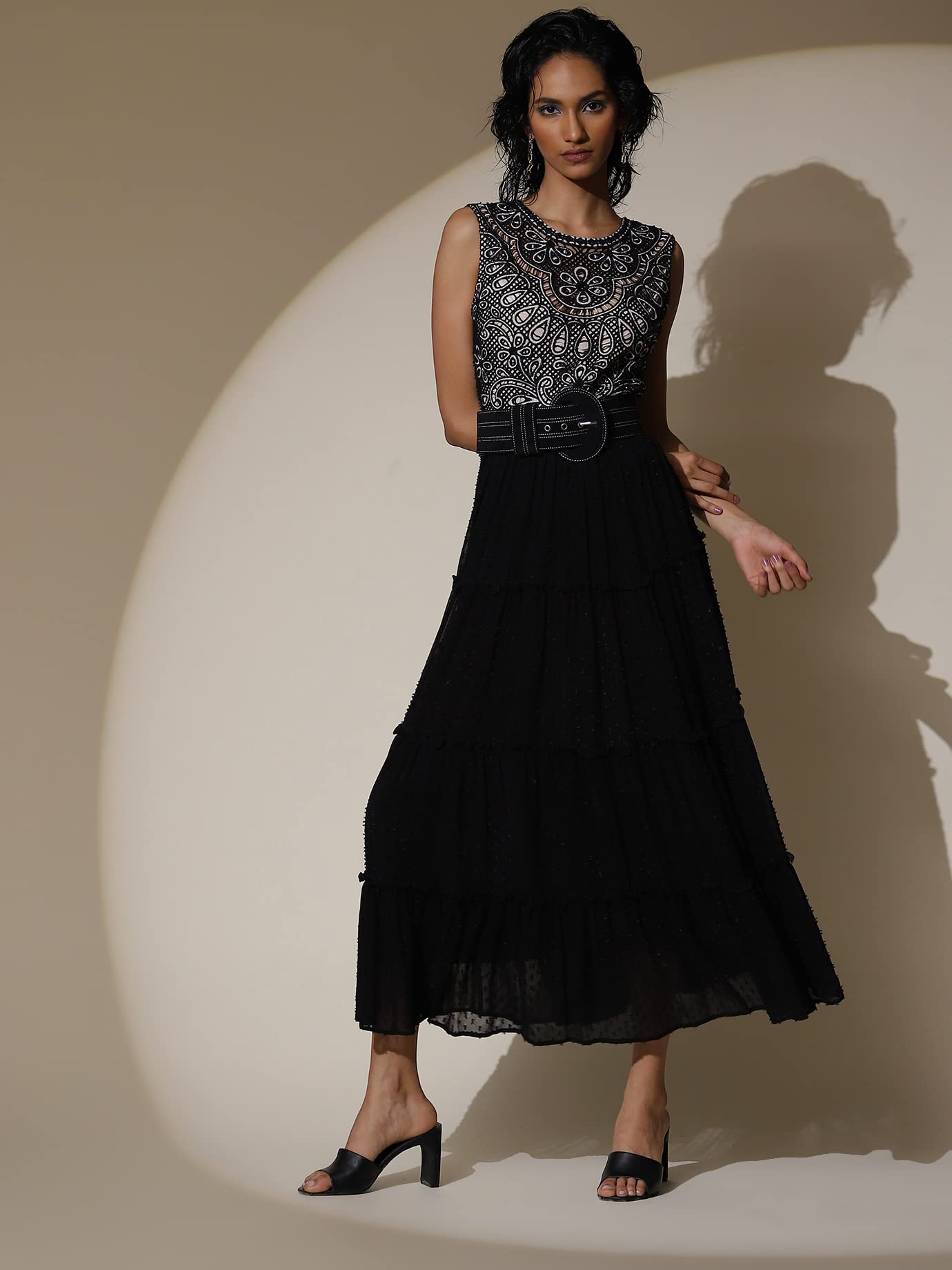 label ritu kumar maxi dress Label RITU KUMAR Women's Maxi Dress LDRVGT01N29386796-BLACK-M