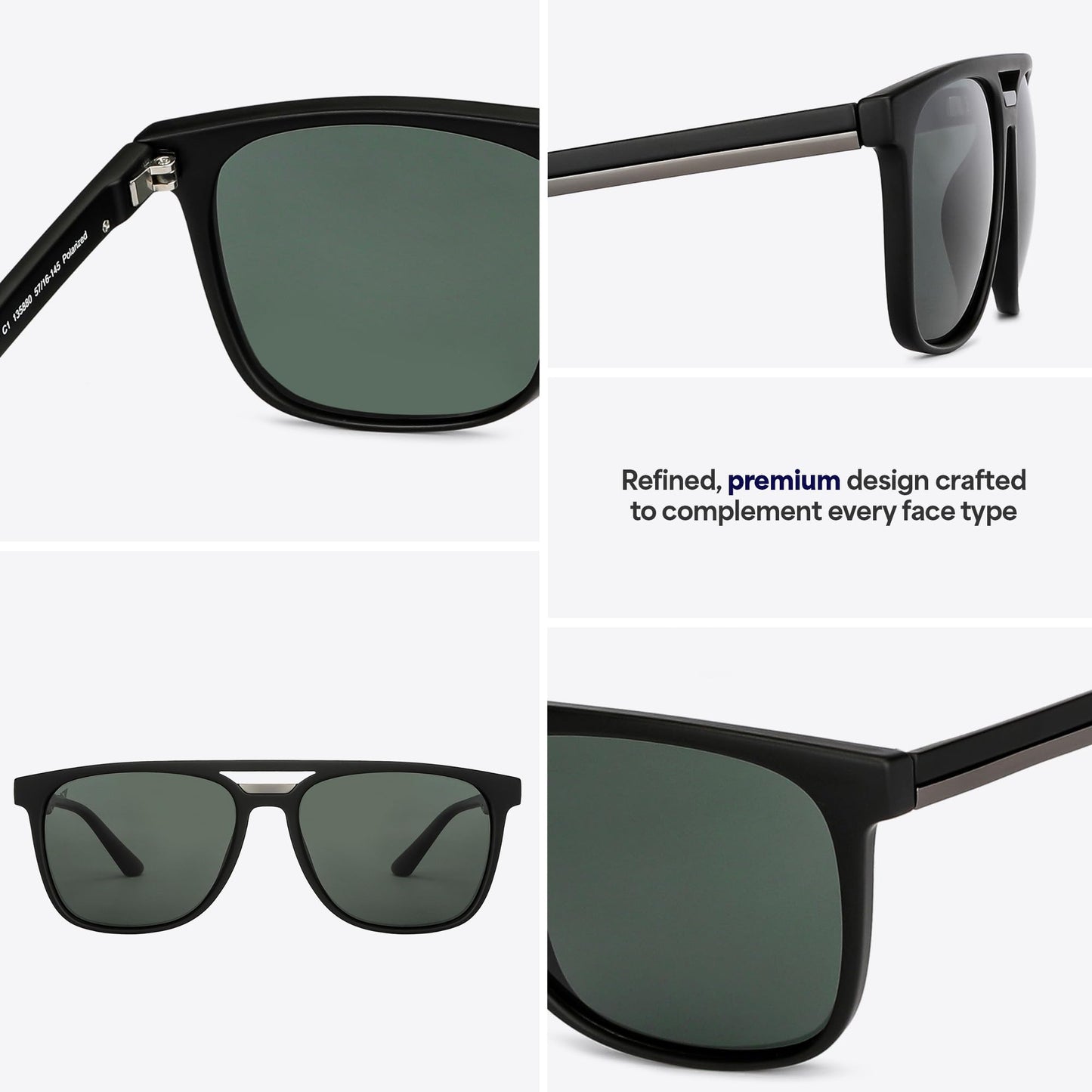 Vincent Chase By Lenskart | Full Rim Square| Polarized Stylish Sunglasses | 100% UV Protected | For Men & Women