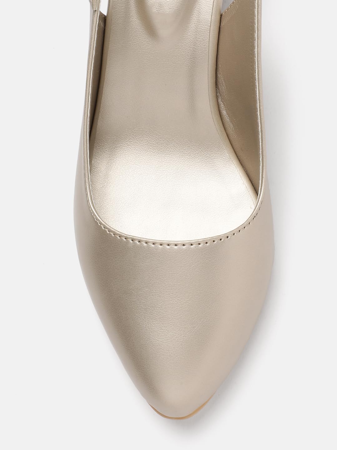 Marc Loire Women's Pointed Toe Block Heel Pumps for Office, Party and Formal Occasions (Gold, UK Footwear Size System, Adult, Women, Numeric, Medium, 5)