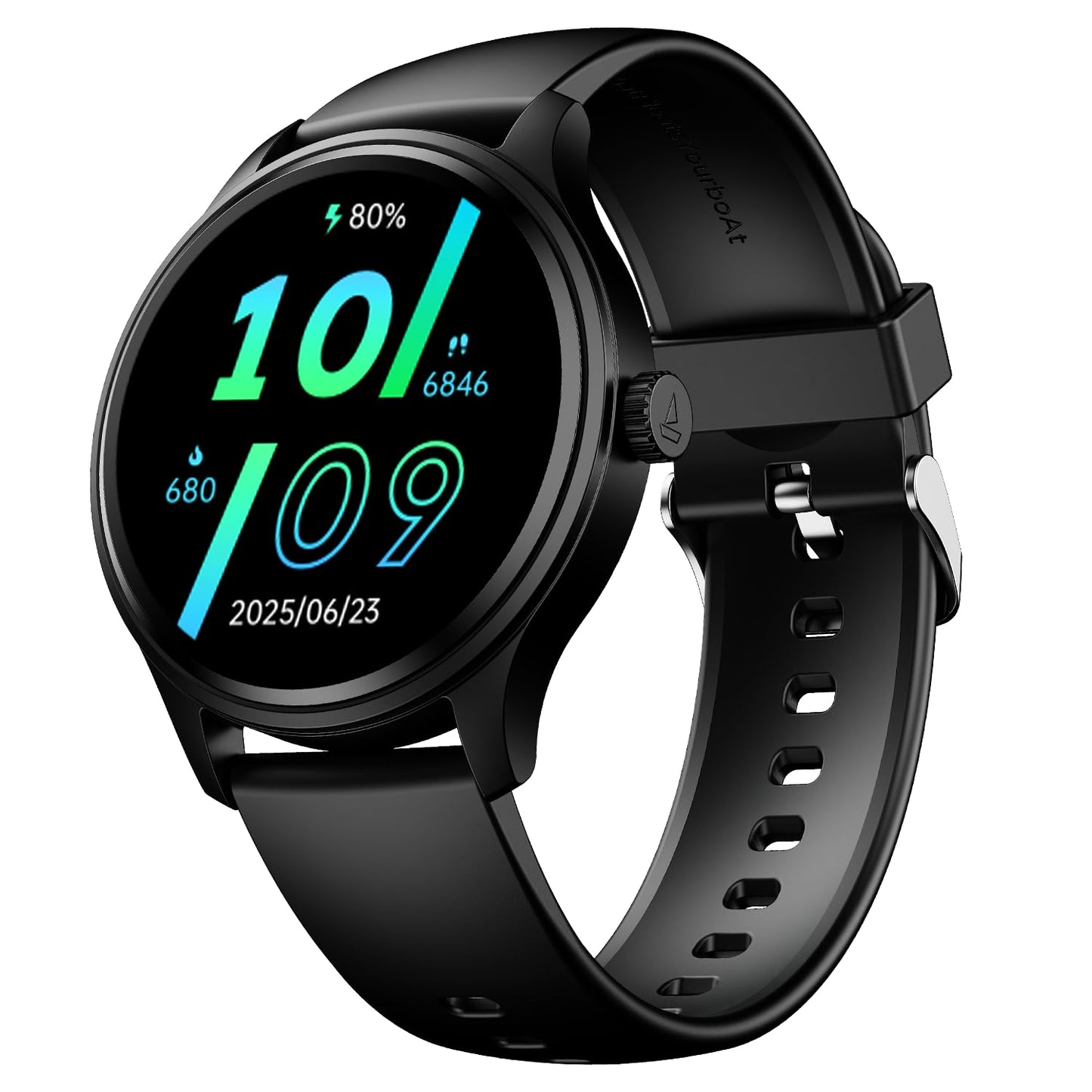 Boat Lunar Discovery Neo, 1.39" (3.5 cm) Round HD Display, Premium Metallic Finish, Animated Watchfaces, 100+ Sports Mode, Bluetooth Calling, Smart Watch for Men & Women (Active Black)